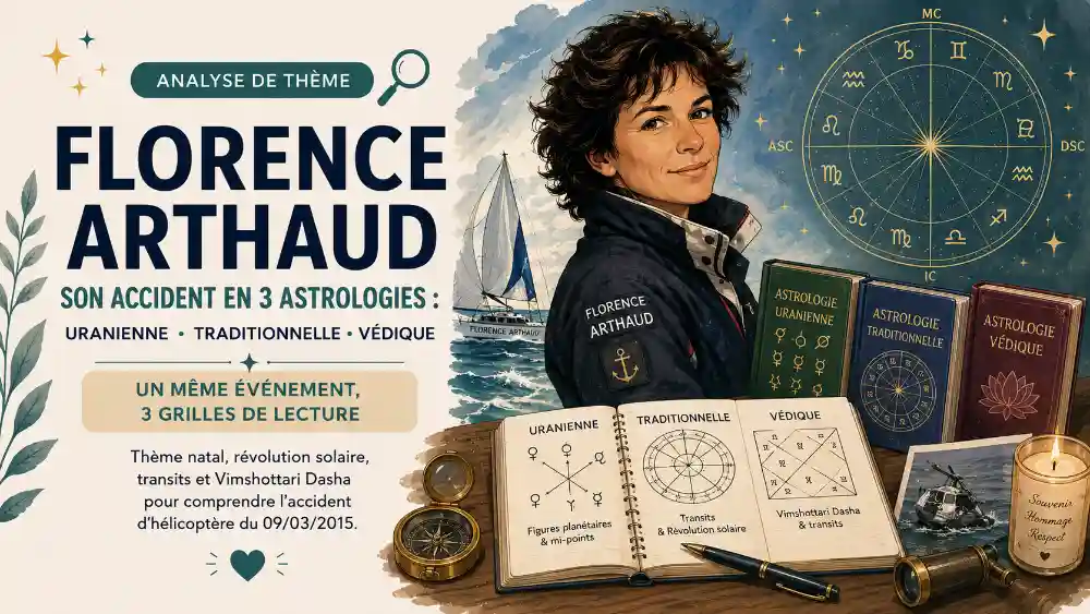 Illustration de l'analyse astrologique de Florence Arthaud en astrologie uranienne et traditionnelle