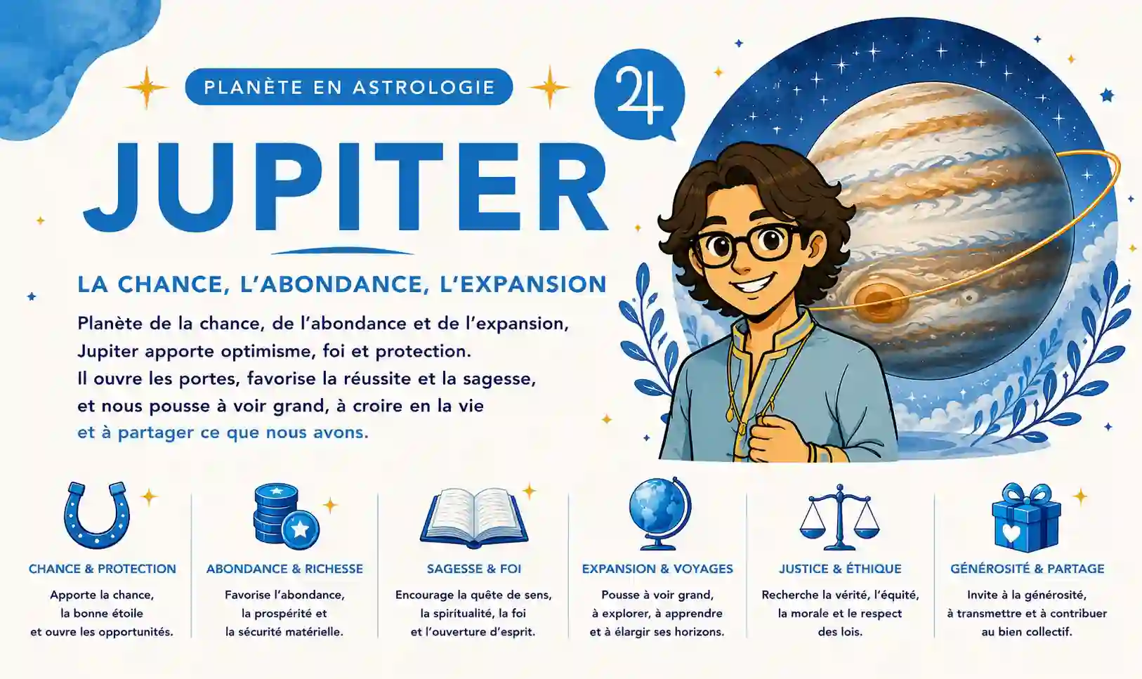 Illustration de Jupiter en astrologie