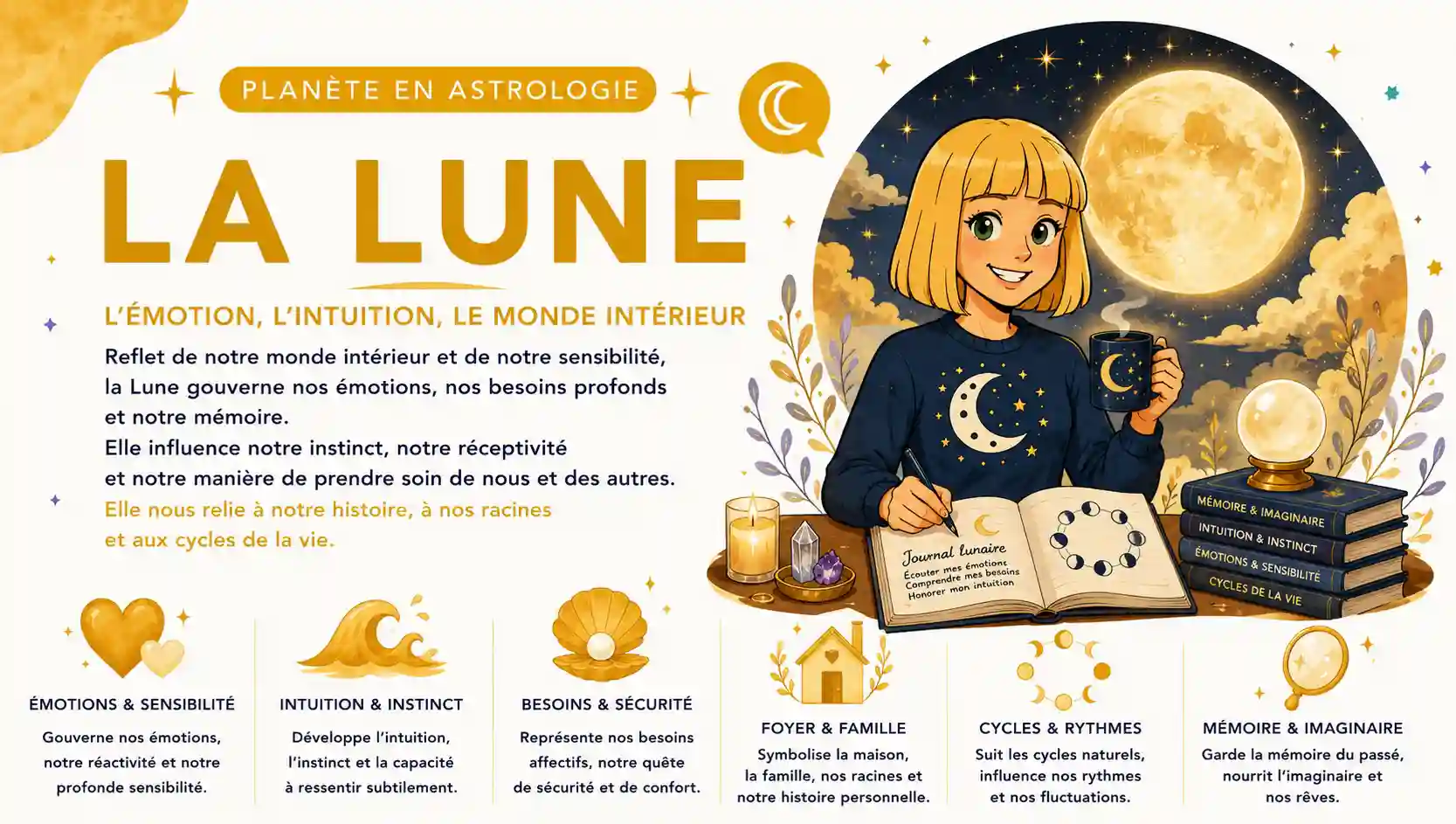 Illustration de la Lune en astrologie
