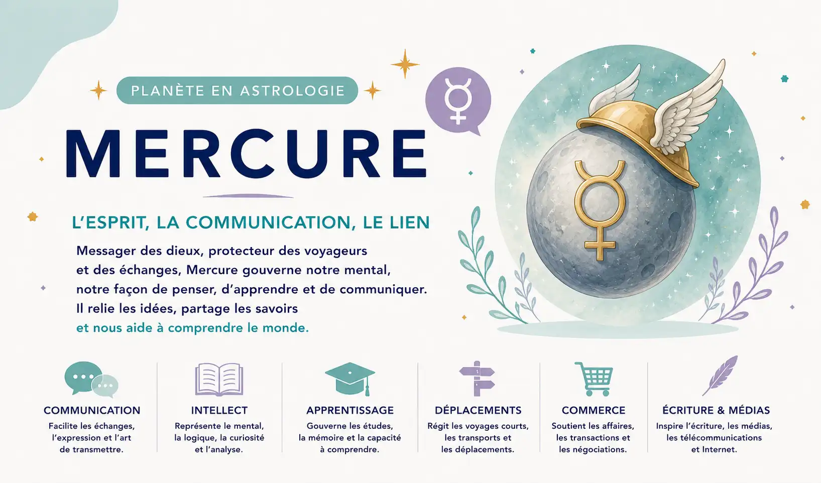 Illustration de Mercure en astrologie