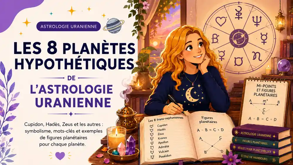 Les huit planètes hypothétiques de l'Astrologie Uranienne : Cupidon, Hadès, Zeus, Kronos, Apollon, Admète, Vulcain et Poséidon.