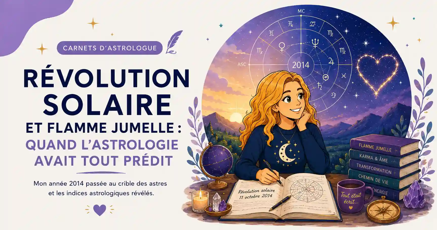 Illustration d'une révolution solaire et d'un tournant de vie en astrologie