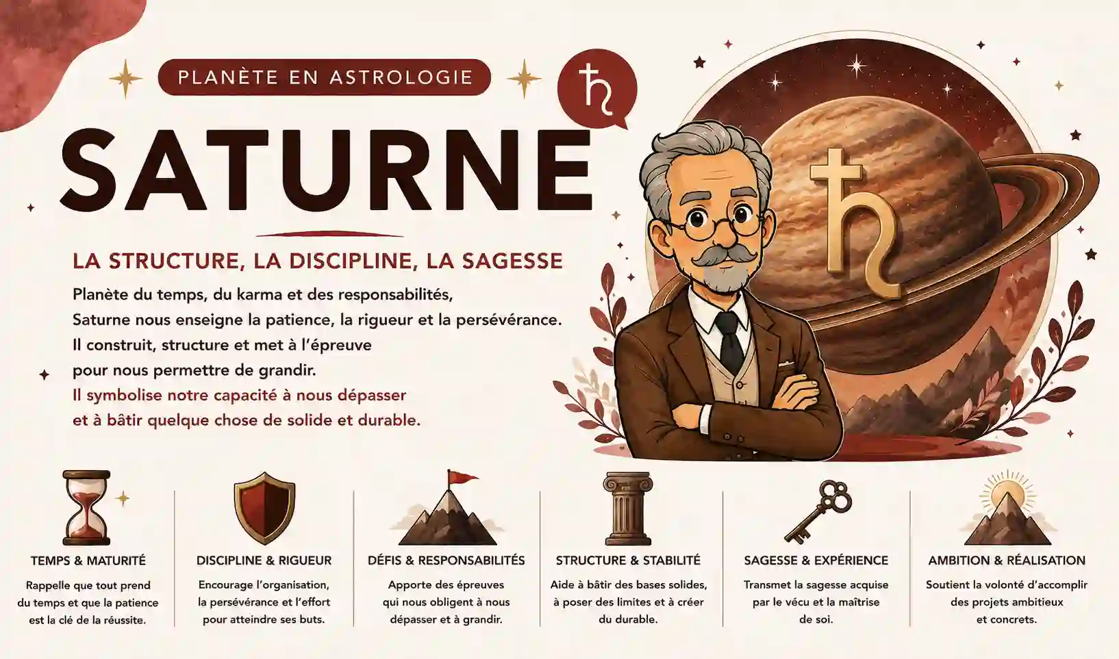 Illustration de Saturne en astrologie