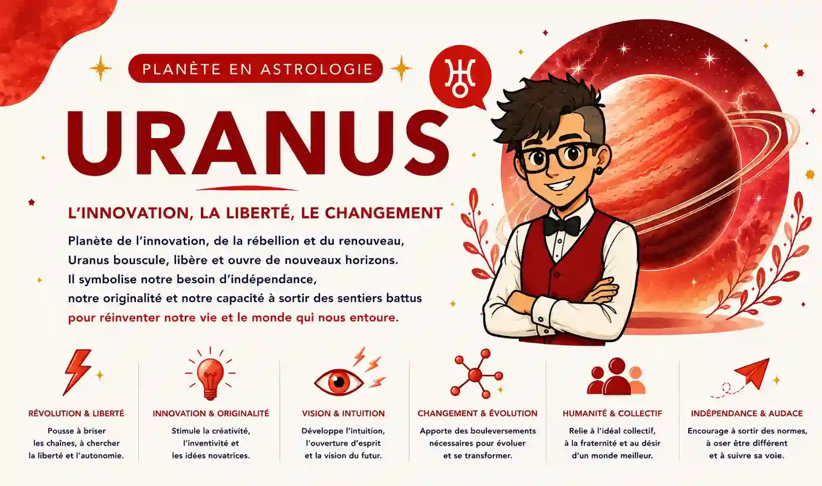 Illustration d'Uranus en astrologie
