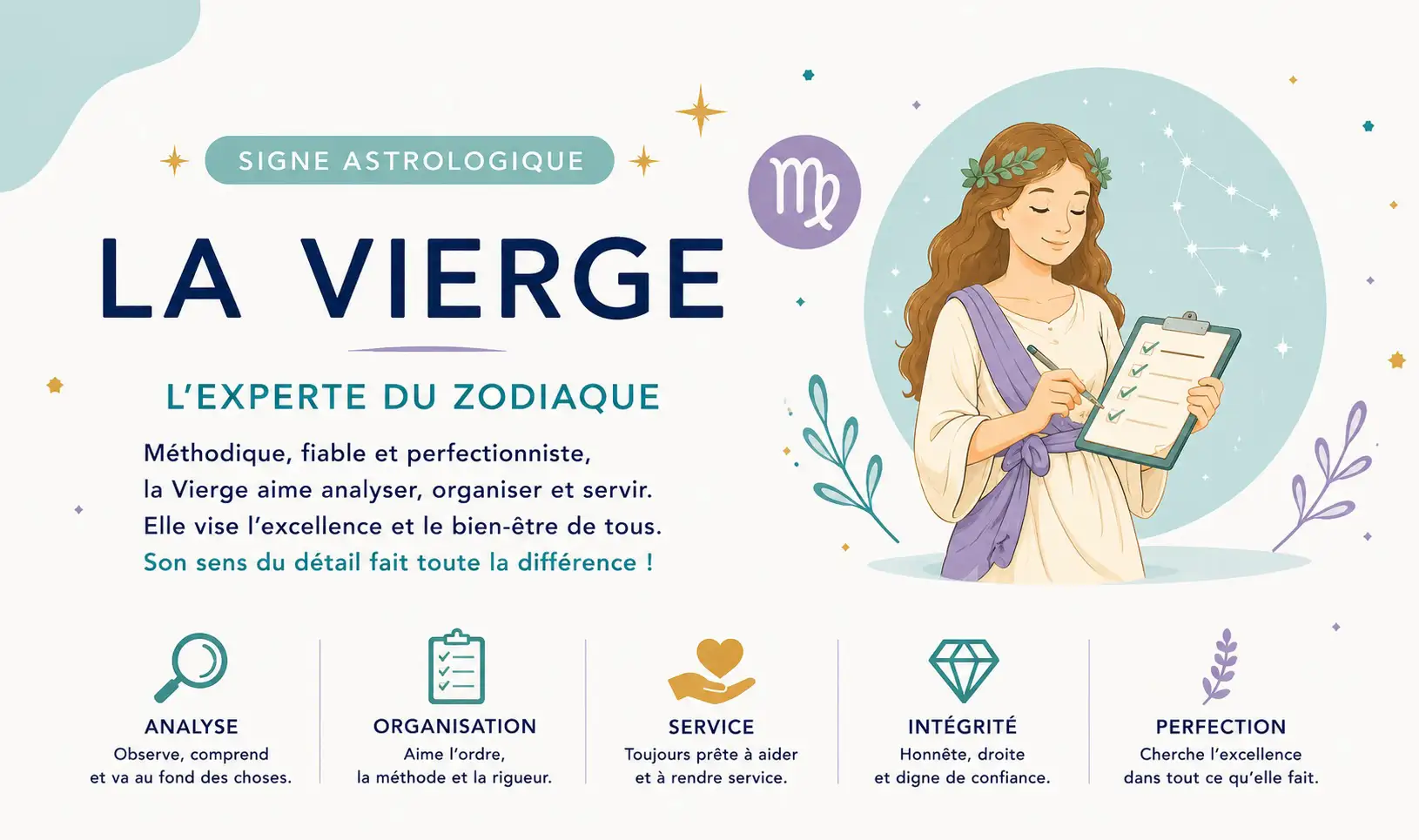 Illustration du signe astrologique de la Vierge